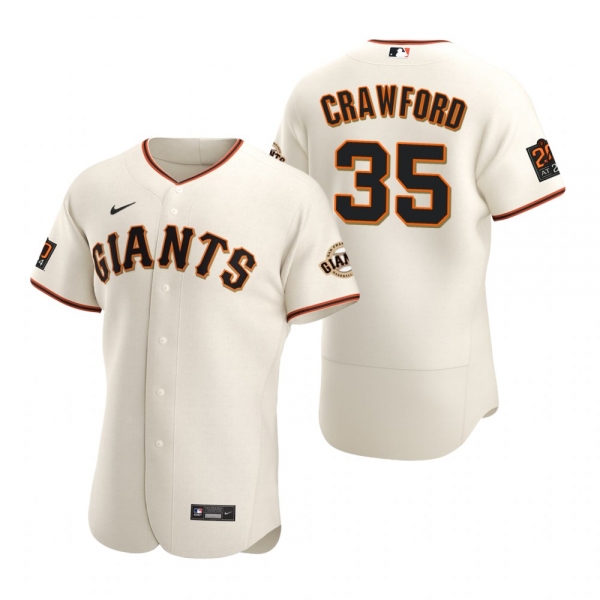 Men's San Francisco Giants Brandon Crawford Nike White 2020 Authentic Jersey