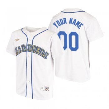 Youth Seattle Mariners Custom Nike White Cooperstown Collection Home Jersey