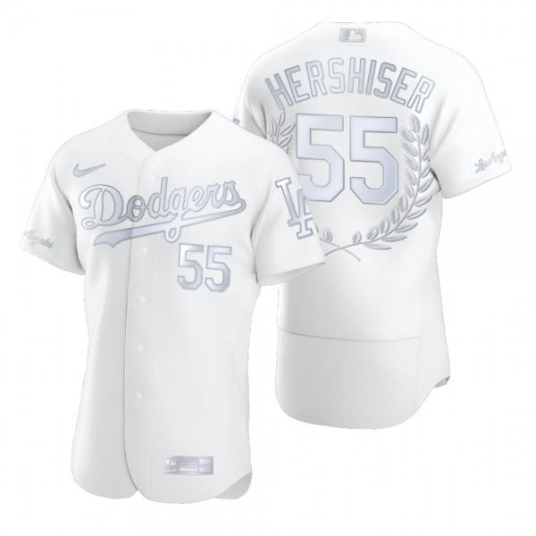 Men's Orel Hershiser Los Angeles Dodgers White Awards Collection NL Cy Young Jersey