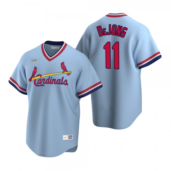 Men's St. Louis Cardinals Paul DeJong Nike Light Blue Cooperstown Collection Road Jersey