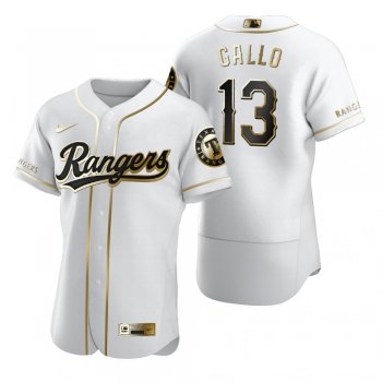 Men's Texas Rangers Joey Gallo Nike White Authentic Golden Edition Jersey