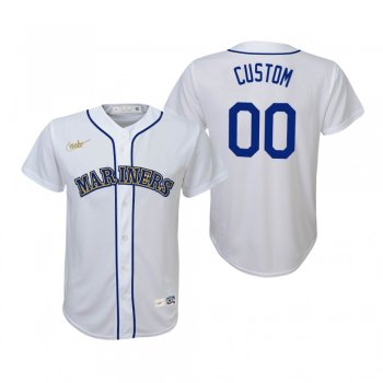 Youth Seattle Mariners Custom Nike White Cooperstown Collection Home Jersey