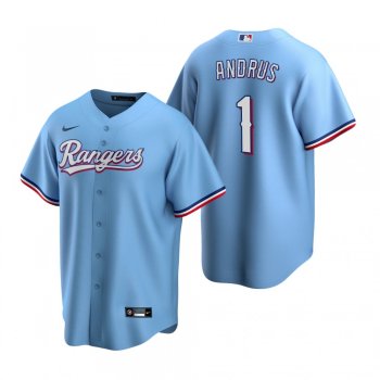 Men's Texas Rangers Elvis Andrus Nike Light Blue Replica Alternate Jersey