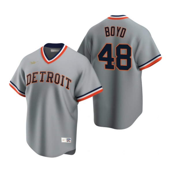 Men's Detroit Tigers Matthew Boyd Nike Gray Cooperstown Collection Road Jersey