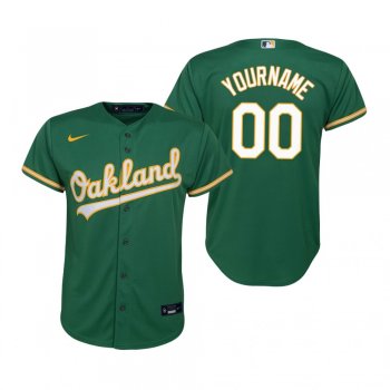 Youth Oakland Athletics Custom Nike Kelly Green Replica Alternate Jersey