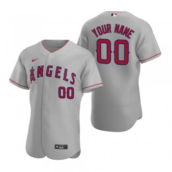 Men's Los Angeles Angels Custom Nike Gray Authentic 2020 Road Jersey