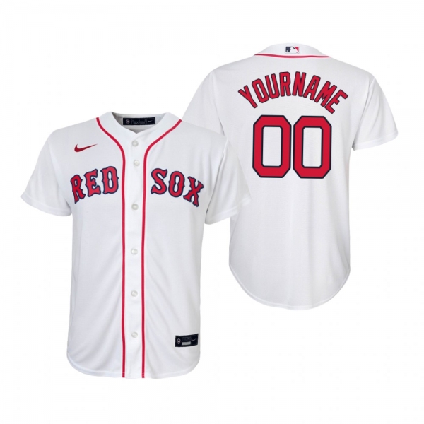 Youth Boston Red Sox Custom Nike White Replica Home Jersey