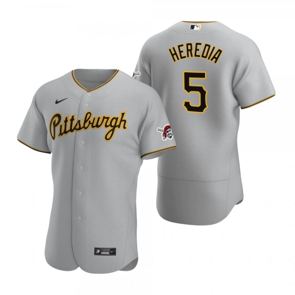 Men's Pittsburgh Pirates Guillermo Heredia Nike Gray Authentic Road Jersey