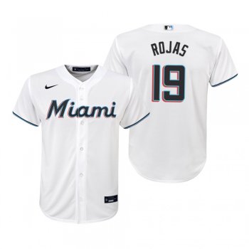 Youth Miami Marlins Miguel Rojas Nike White Replica Home Jersey