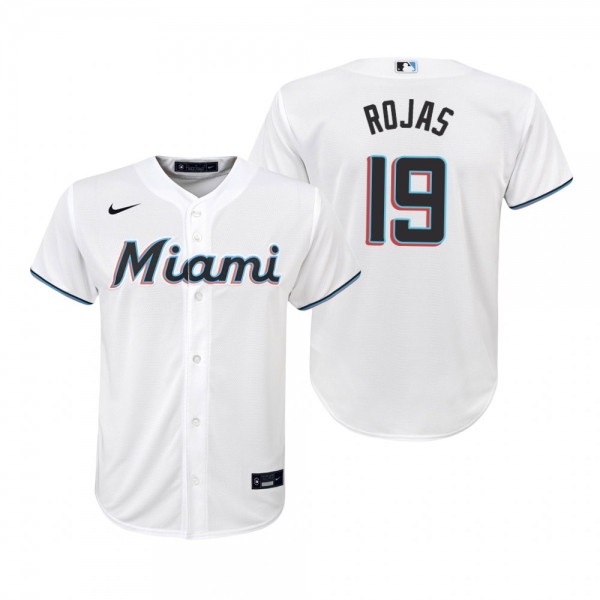 Youth Miami Marlins Miguel Rojas Nike White Replica Home Jersey