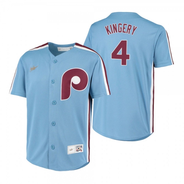 Youth Philadelphia Phillies Scott Kingery Nike Light Blue Cooperstown Collection Road Jersey