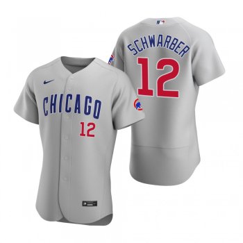 Men's Chicago Cubs Kyle Schwarber Nike Gray Authentic 2020 Road Jersey