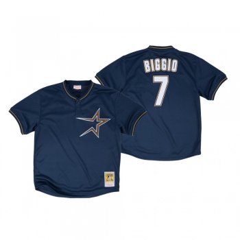 Men's Houston Astros Craig Biggio Navy 1997 Authentic BP Mesh Jersey