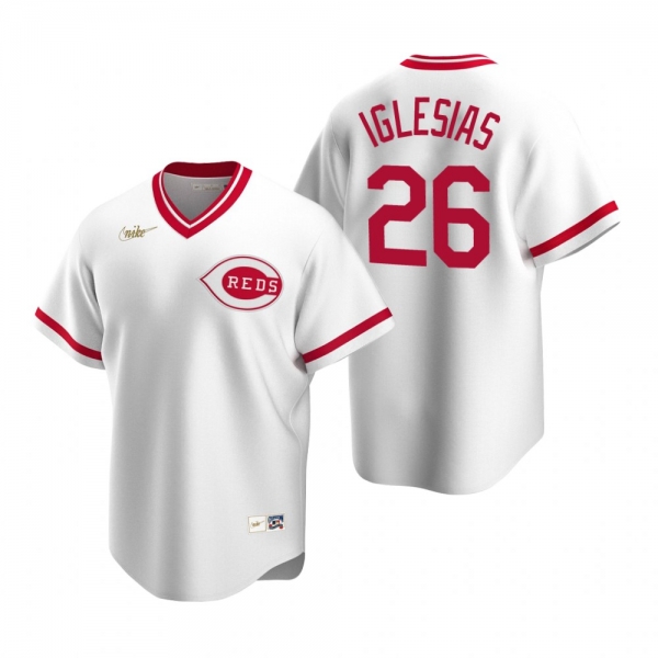 Men's Cincinnati Reds Raisel Iglesias Nike White Cooperstown Collection Home Jersey