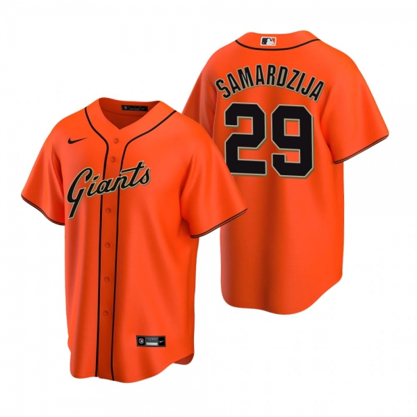 Men's San Francisco Giants Jeff Samardzija Nike Orange 2020 Replica Alternate Jersey