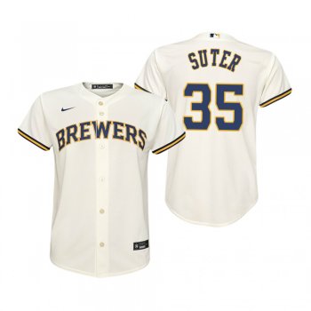 Youth Milwaukee Brewers Brent Suter Nike Cream Replica Home Jersey