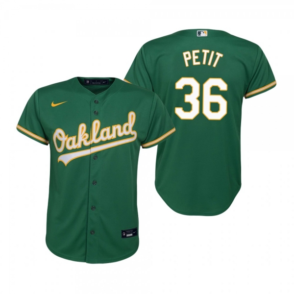 Youth Oakland Athletics Yusmeiro Petit Nike Kelly Green Replica Alternate Jersey