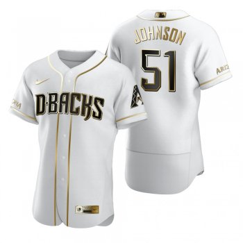 Men's Arizona Diamondbacks Randy Johnson Nike White Authentic Golden Edition Jersey