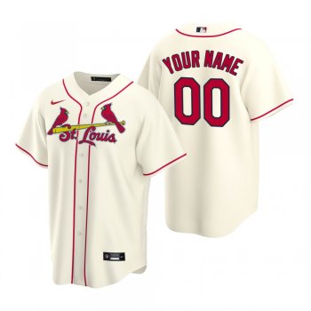 Men's St. Louis Cardinals Custom Nike Cream Replica Alternate Jersey