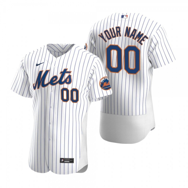 Men's New York Mets Custom Nike White Authentic 2020 Home Jersey