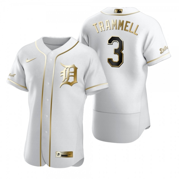 Men's Detroit Tigers Alan Trammell Nike White Authentic Golden Edition Jersey