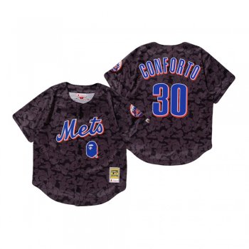 Men's New York Mets Michael Conforto Charcoal BAPE x Mitchell & Ness Jersey