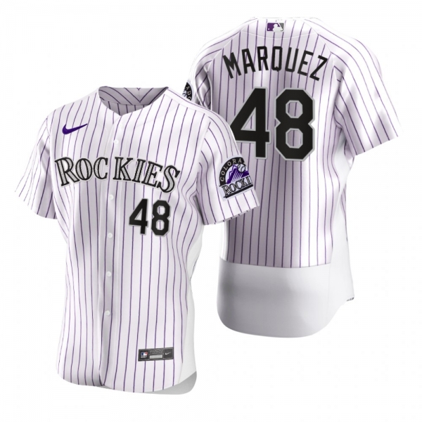 Men's Colorado Rockies German Marquez Nike White 2020 Authentic Jersey