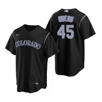 Men's Colorado Rockies Scott Oberg Nike Black Replica Alternate Jersey