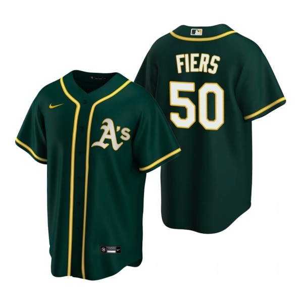 Men's Oakland Athletics Mike Fiers Nike Green 2020 Replica Alternate Jersey