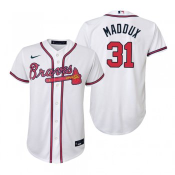 Youth Atlanta Braves Greg Maddux Nike White Replica Home Jersey