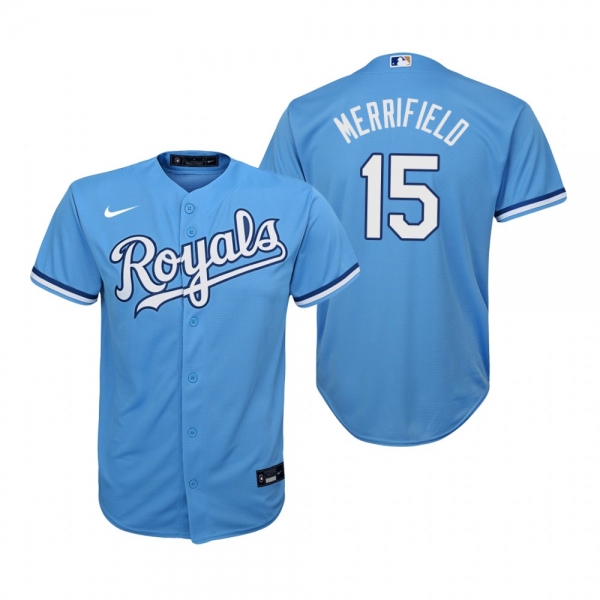 Youth Kansas City Royals Whit Merrifield Nike Light Blue Replica Alternate Jersey