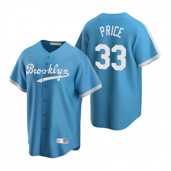 Men's Los Angeles Dodgers David Price Nike Light Blue Cooperstown Collection Alternate Jersey