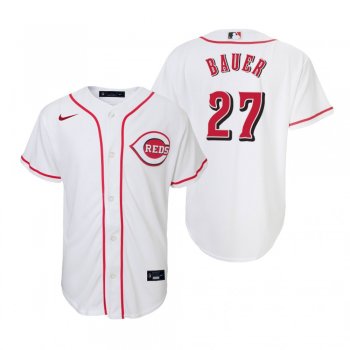 Youth Cincinnati Reds Trevor Bauer Nike White Replica Home Jersey