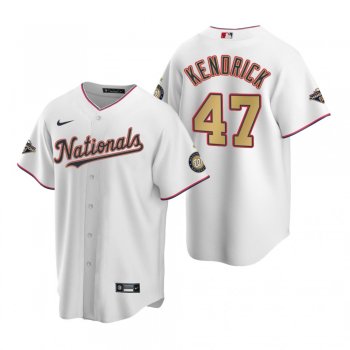 Men's Washington Nationals Howie Kendrick Nike White 2020 Gold Program Replica Jersey