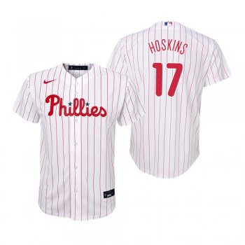 Youth Philadelphia Phillies Rhys Hoskins Nike White Replica Home Jersey