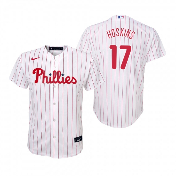 Youth Philadelphia Phillies Rhys Hoskins Nike White Replica Home Jersey