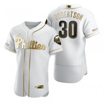 Men's Philadelphia Phillies David Robertson Nike White Authentic Golden Edition Jersey