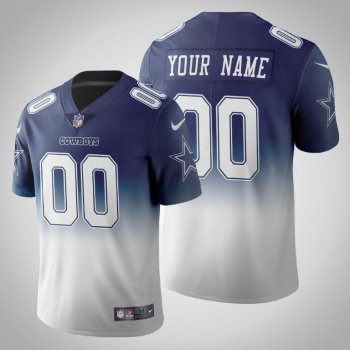 Dallas Cowboys Custom Men's Navy Gradient Jersey Color Crash