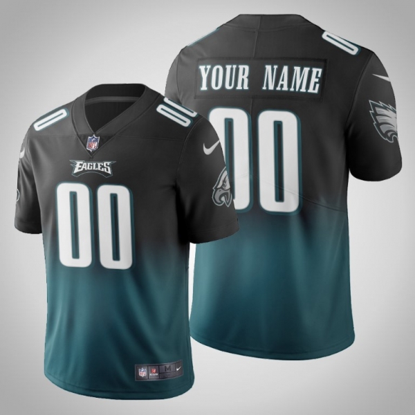 Philadelphia Eagles Custom Men's Midnight Green Gradient Jersey Color Crash