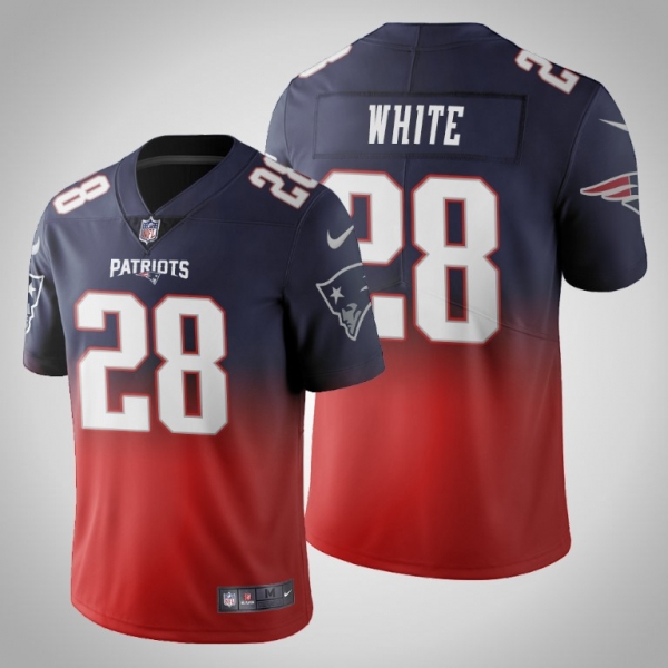 New England Patriots James White Men's Navy Gradient Jersey Color Crash