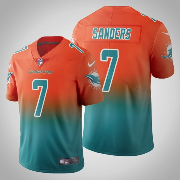 Miami Dolphins Jason Sanders Men's Aqua Gradient Jersey Color Crash