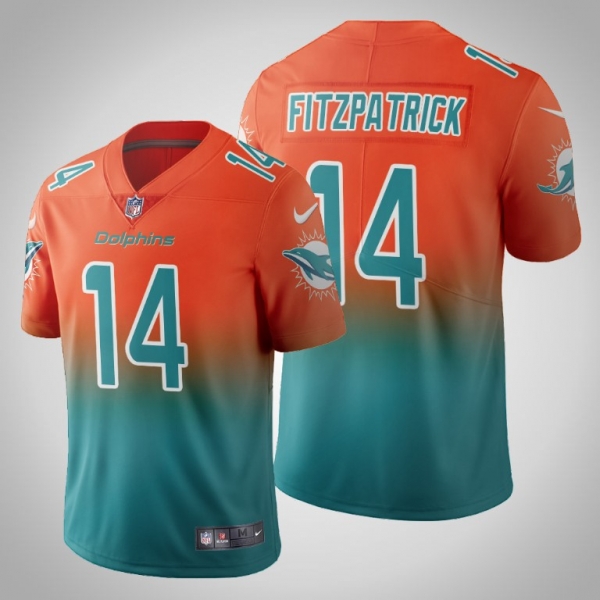 Miami Dolphins Ryan Fitzpatrick Men's Aqua Gradient Jersey Color Crash