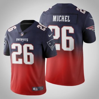 New England Patriots Sony Michel Men's Navy Gradient Jersey Color Crash