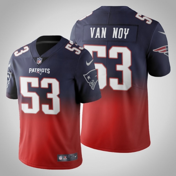 New England Patriots Kyle Van Noy Men's Navy Gradient Jersey Color Crash