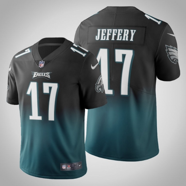 Philadelphia Eagles Alshon Jeffery Men's Midnight Green Gradient Jersey Color Crash