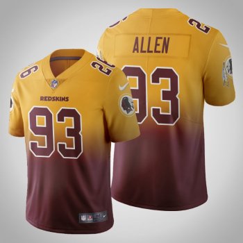 Washington Redskins Jonathan Allen Men's Burgundy Gradient Jersey Color Crash