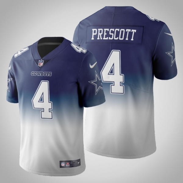 Dallas Cowboys Dak Prescott Men's Navy Gradient Jersey Color Crash