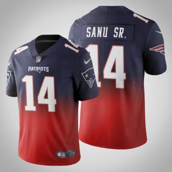 New England Patriots Mohamed Sanu Sr. Men's Navy Gradient Jersey Color Crash