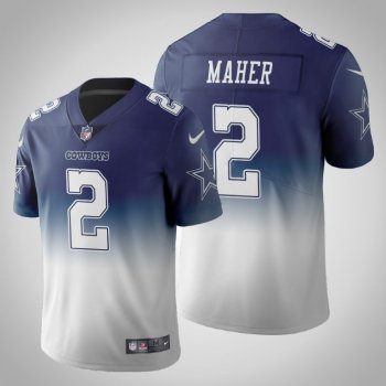 Dallas Cowboys Brett Maher Men's Navy Gradient Jersey Color Crash