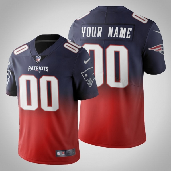 New England Patriots Custom Men's Navy Gradient Jersey Color Crash